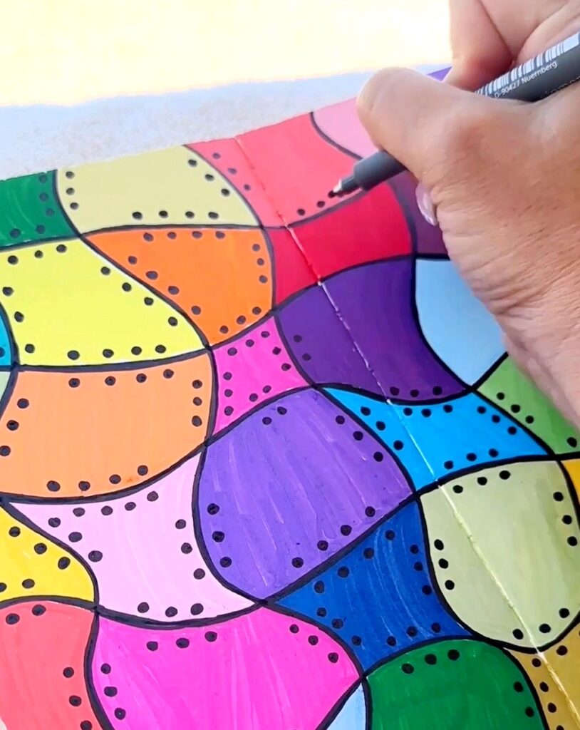 adding dots to patchwork pattern design
