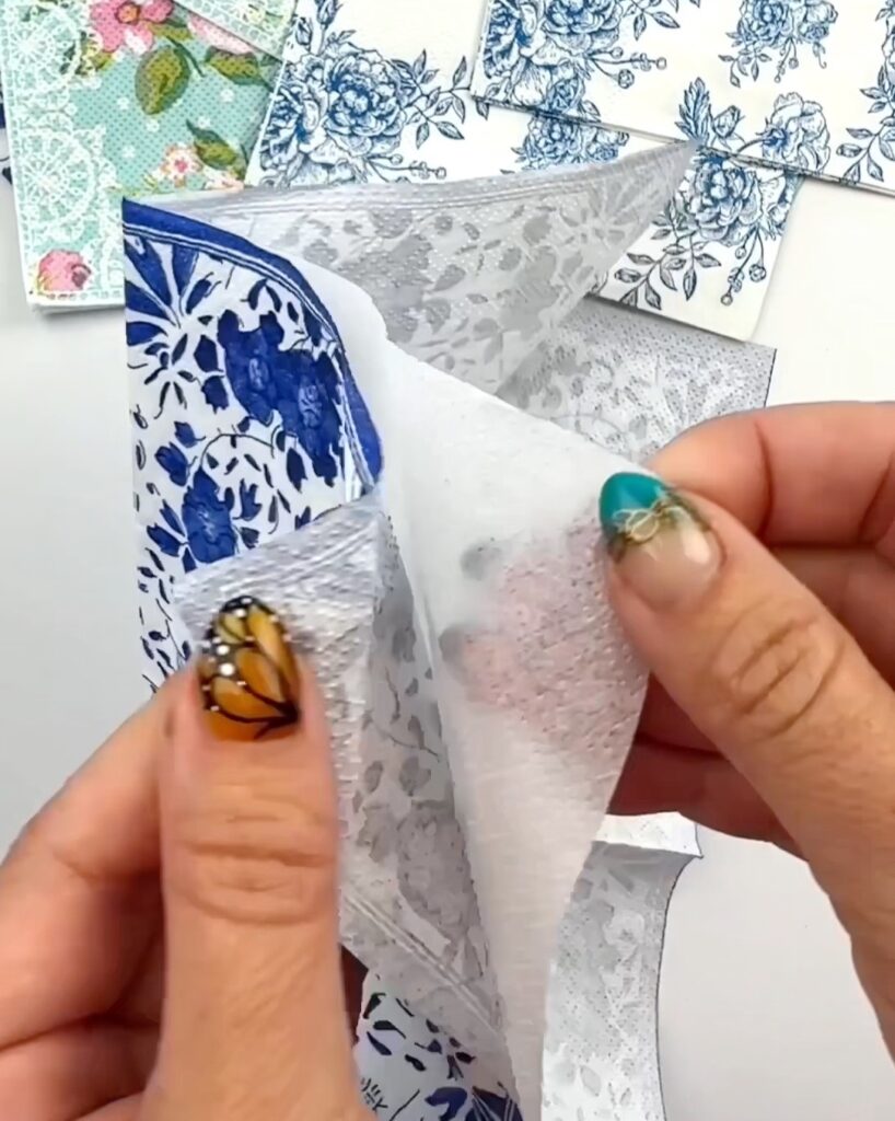 separating decoupage napkins to 1-ply
