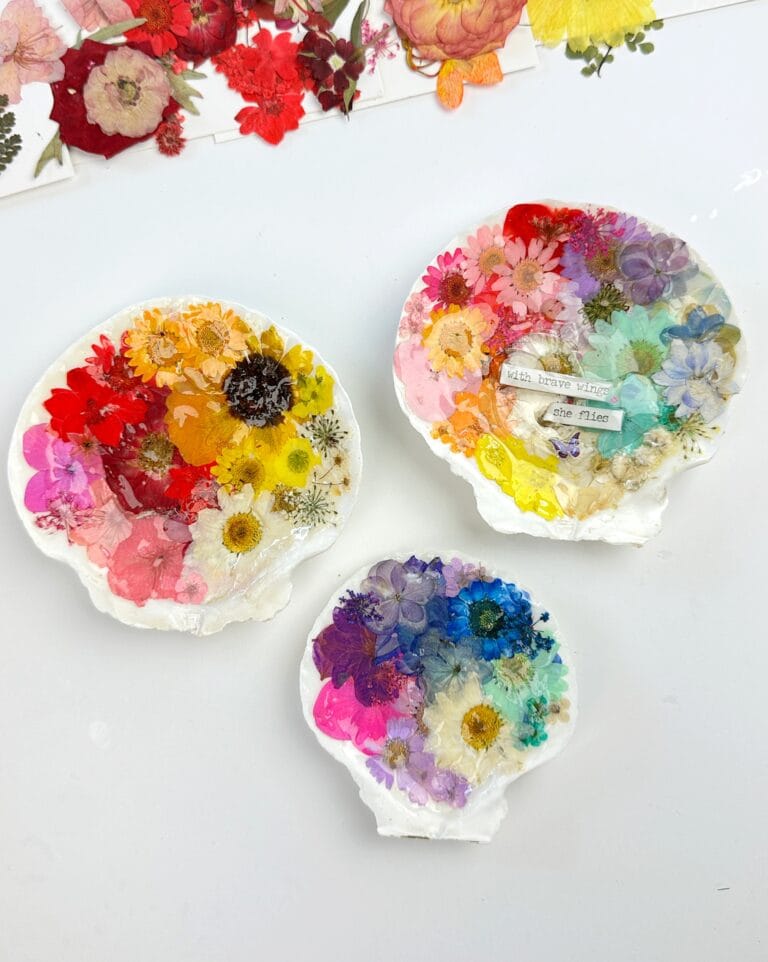 Pressed Flower Resin Shells