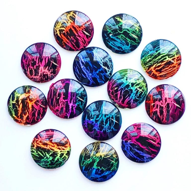 Glass Crackled Gems and Cabochons