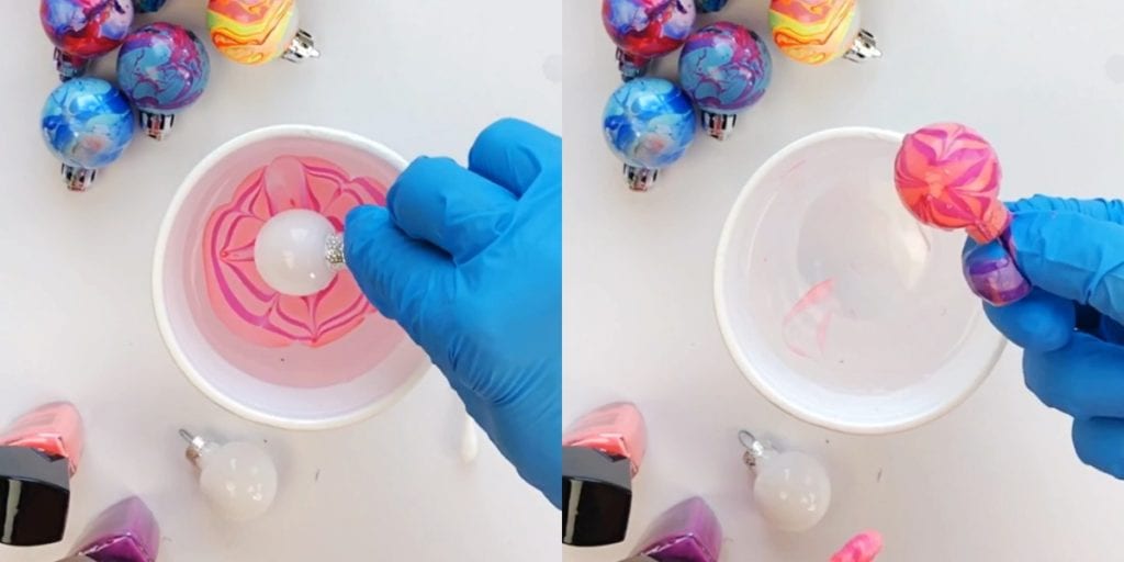 Nail Polish Marbled Ornaments