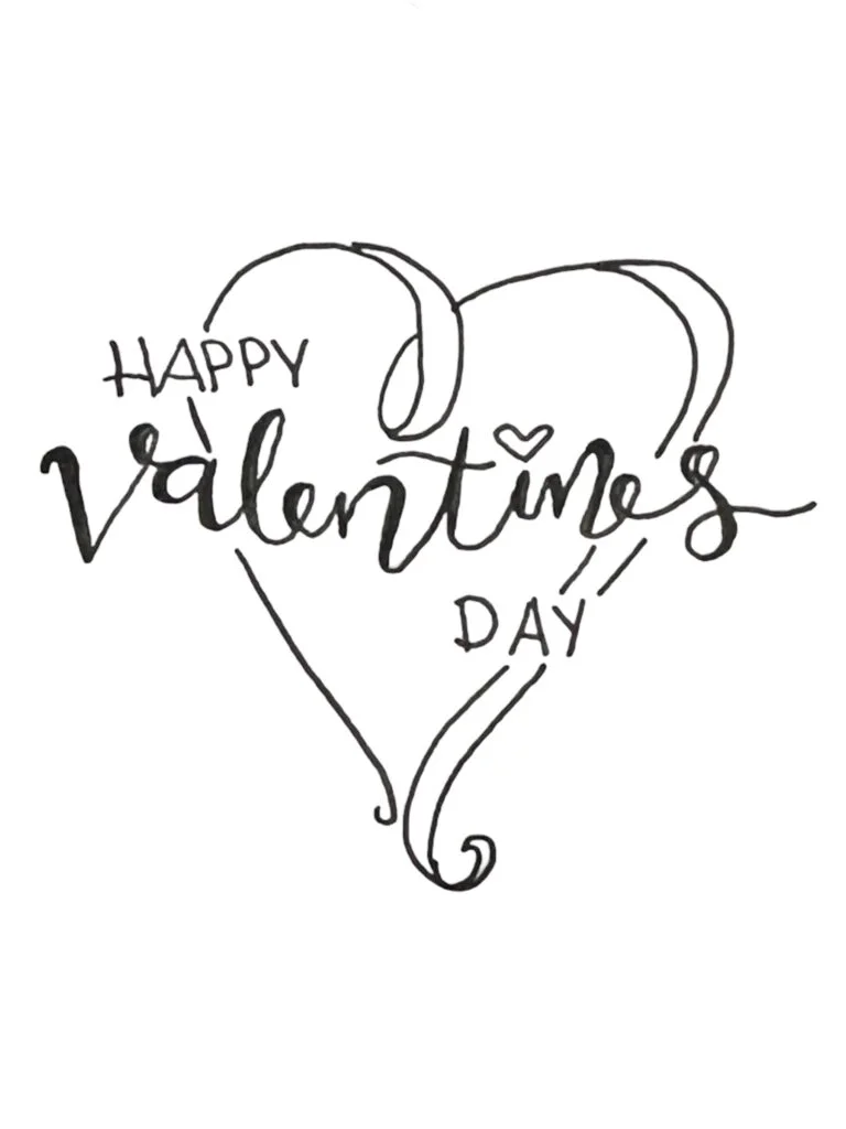 Happy Valentine's Day drawing.